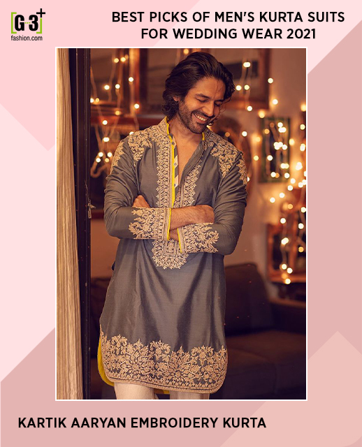 kartik aaryan embroidery kurta
