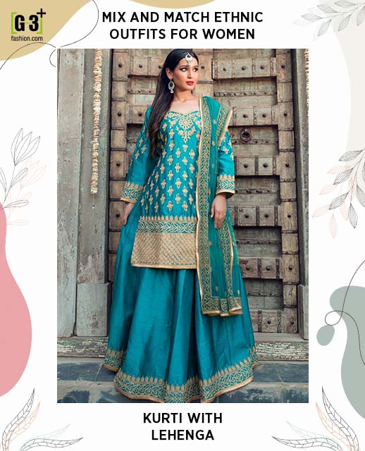 mix match lehenga and kurti