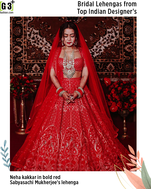 Neha in red designer bridal lehenga