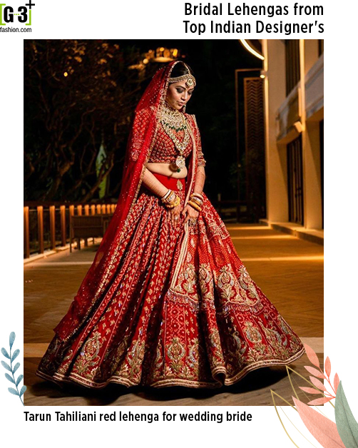 Tarun Tahiliani red designer bridal lehenga