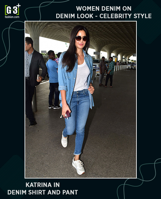 Katrina Kaif in Denim Shirt and Jean Katrina Kaif in Denim Shirt and Jean