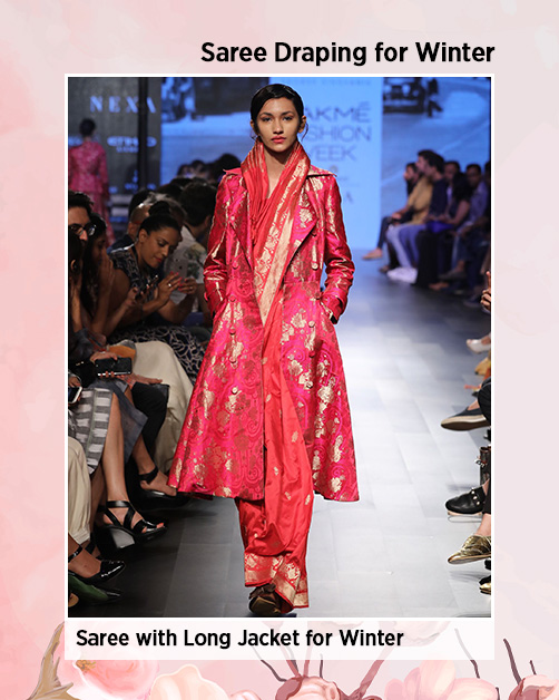 saree draping style for winter look