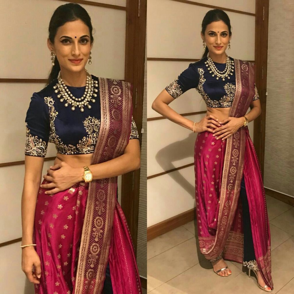 Silk saree with pant style different ways to wear saree