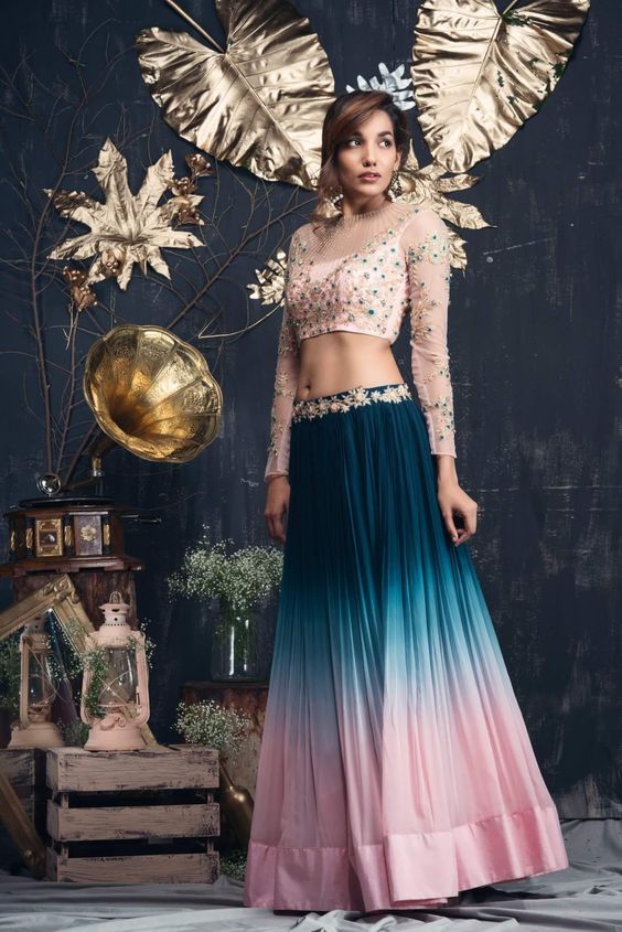 georgette lehenga for bridesmaid