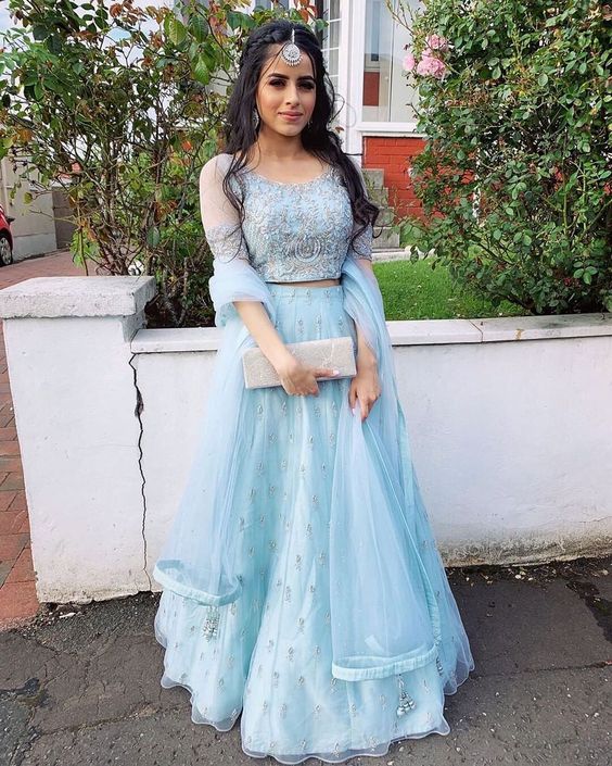 Embellished organza lehenga