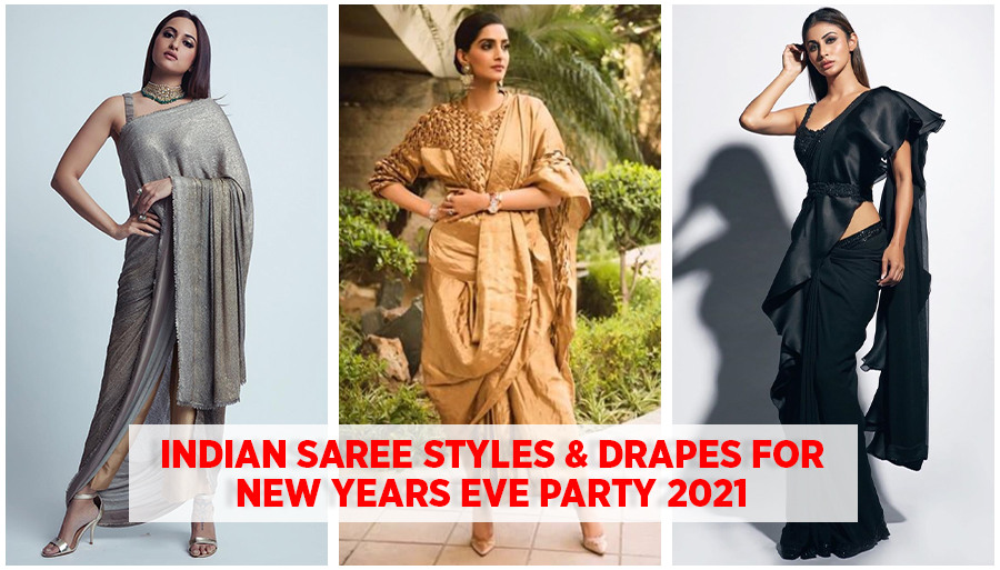 Indian saree styles & drapes for NYE-2021