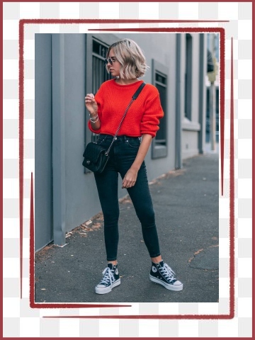 Red and black valentine's day outfit casual
