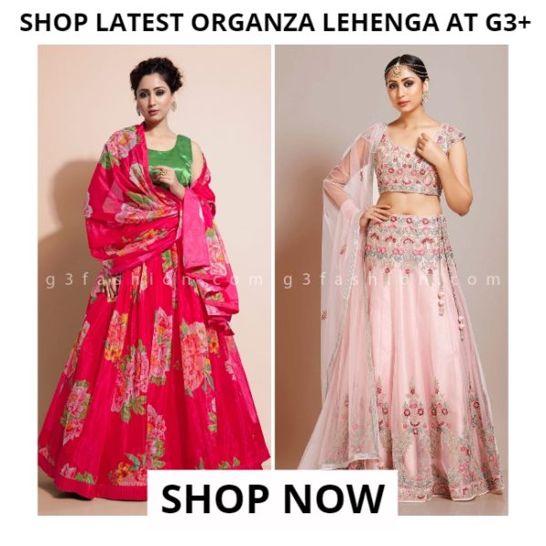 buy organza lehenga choli for bride