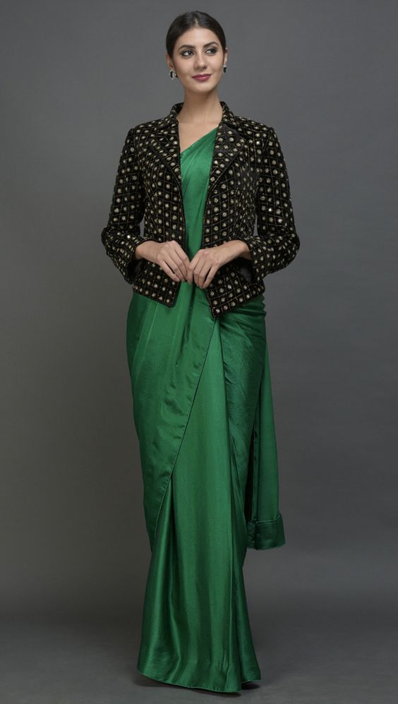 saree with blazer