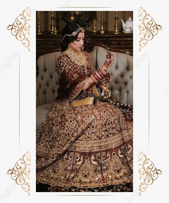 brown lehenga choli