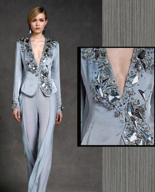latest embellished outfit with stone