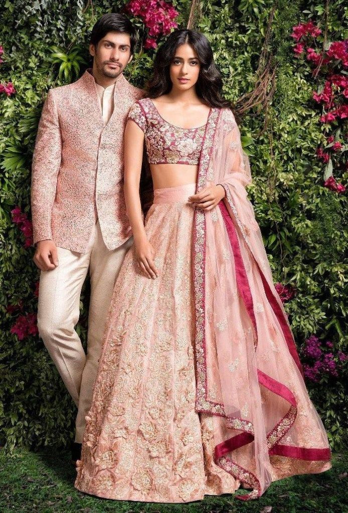 Couple dress for sangeet function pink couple outfits for sangeet 2021