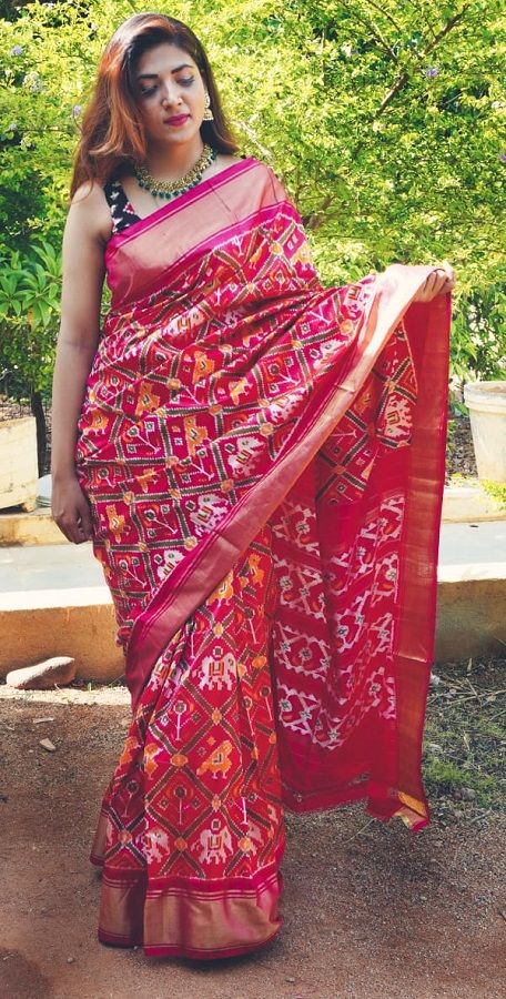 ikat silk saree