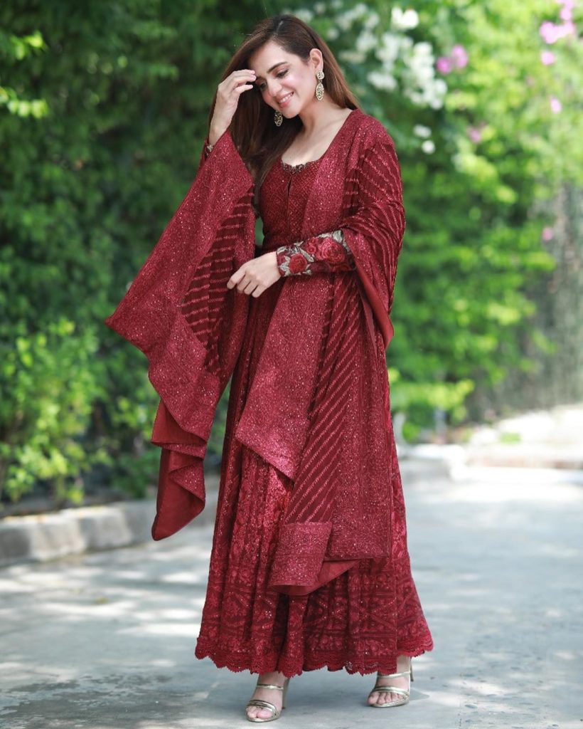 Maroon anarkali dress with dupatta maroon anarkali suit for wedding 2021