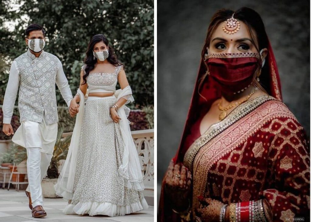 trendy mask for covid wedding