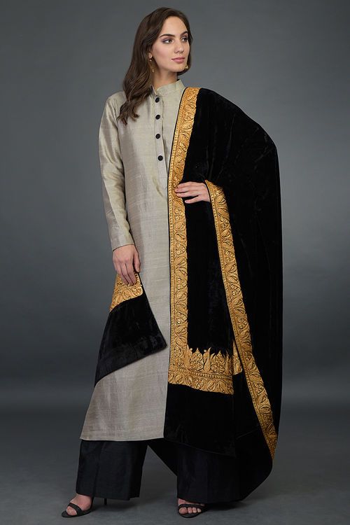 palazzo suit with shawl