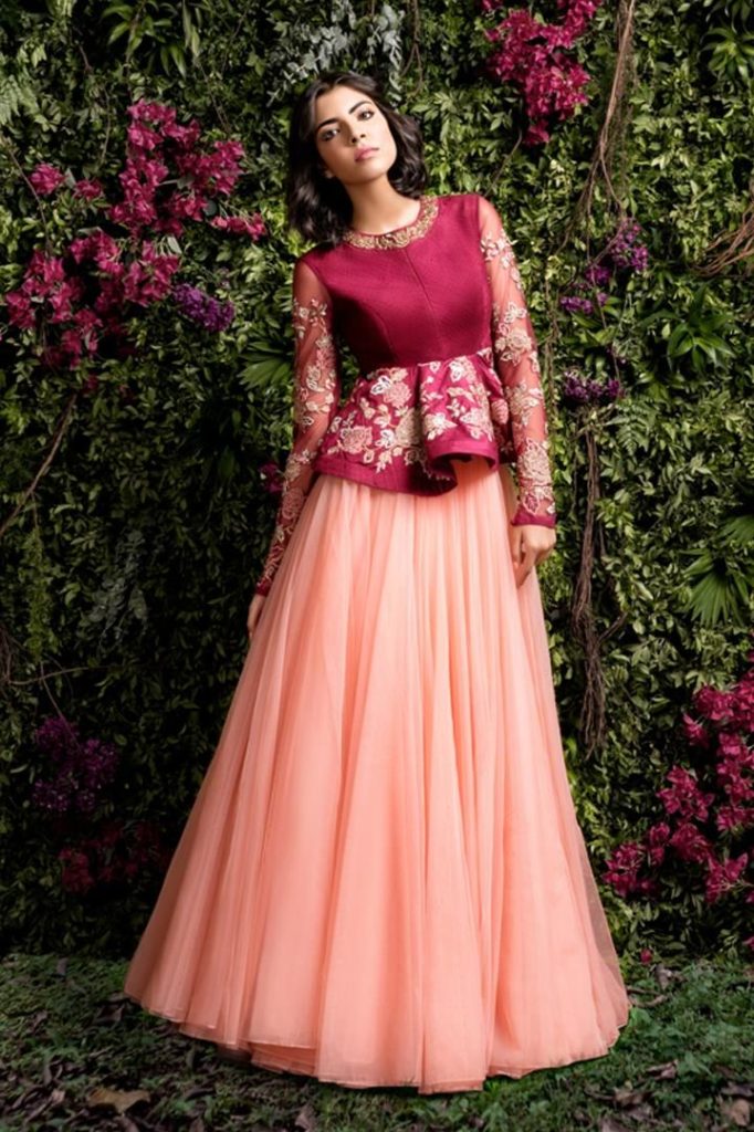 peplum style lehenga winter wedding outfits