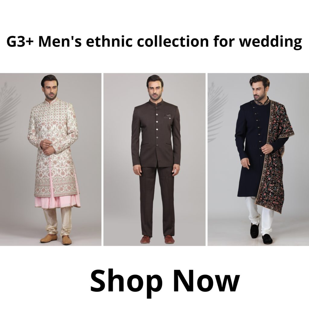 G3+ men's Indian wedding wear collection