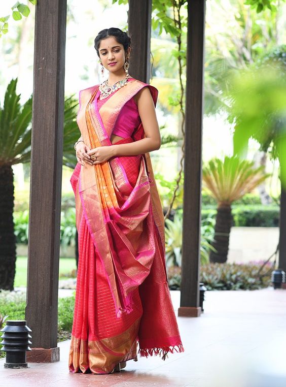 kanjivaram saree with dupatta