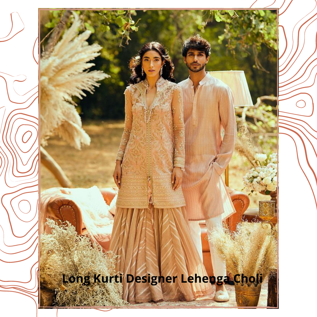 Long Kurta With Pastel Lehenga Choli