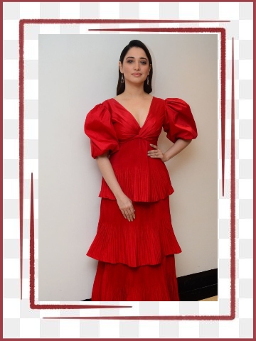 Red ruffle frock for women red dresses for valentine's day dinner