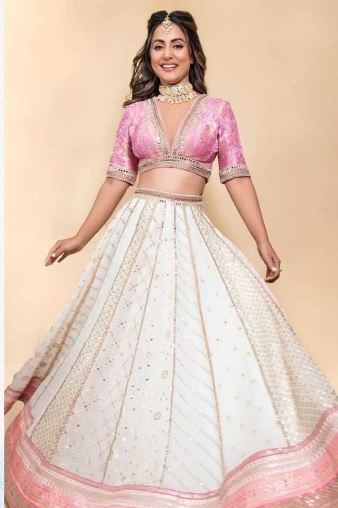 Hina Khan in Pink and white Lehenga Look Hina Khan latest lehenga design 2021