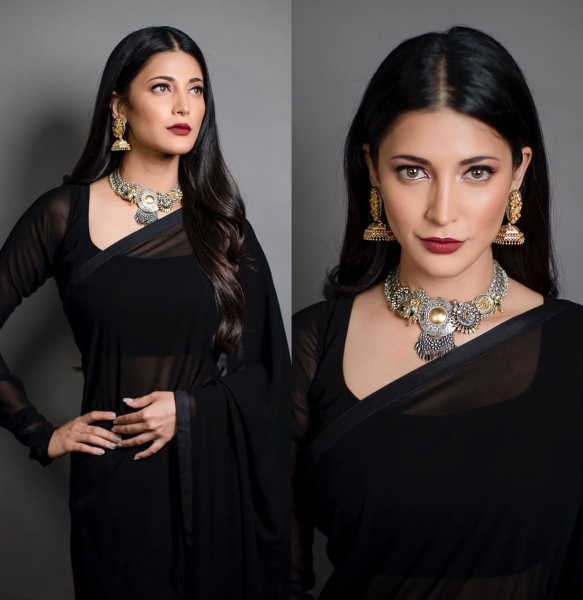 Shruti Hansen in black saree image