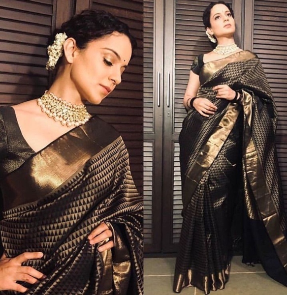 Kangana Ranaut in Kanjivaram Silk Saree