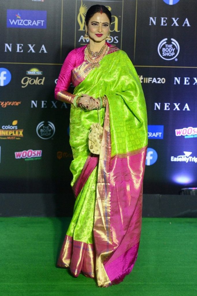 Rekha in Green Kanjivaram Saree Rekha Kanjivaram sarees online