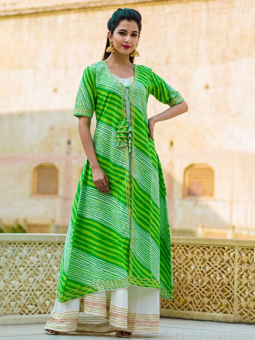 laheriya sharara suit with jacket