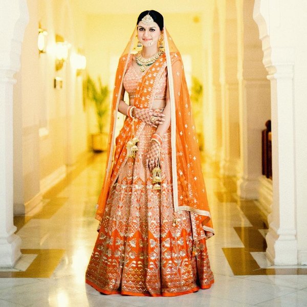 best double dupatta style for bride