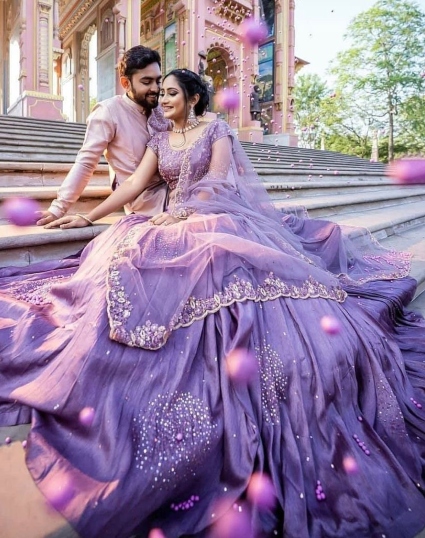 purple Marriage Party Outfit