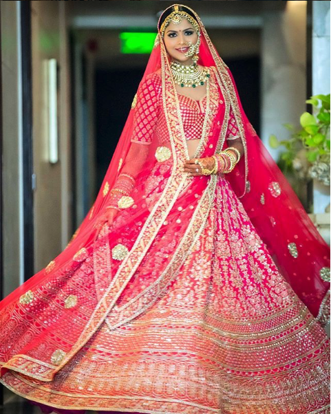 bridal lehenga dupatta style