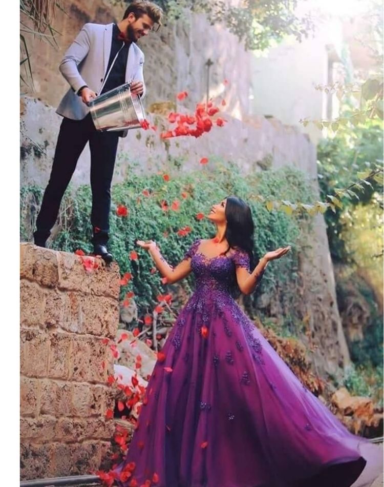 Purple designer Marriage Party Outfit