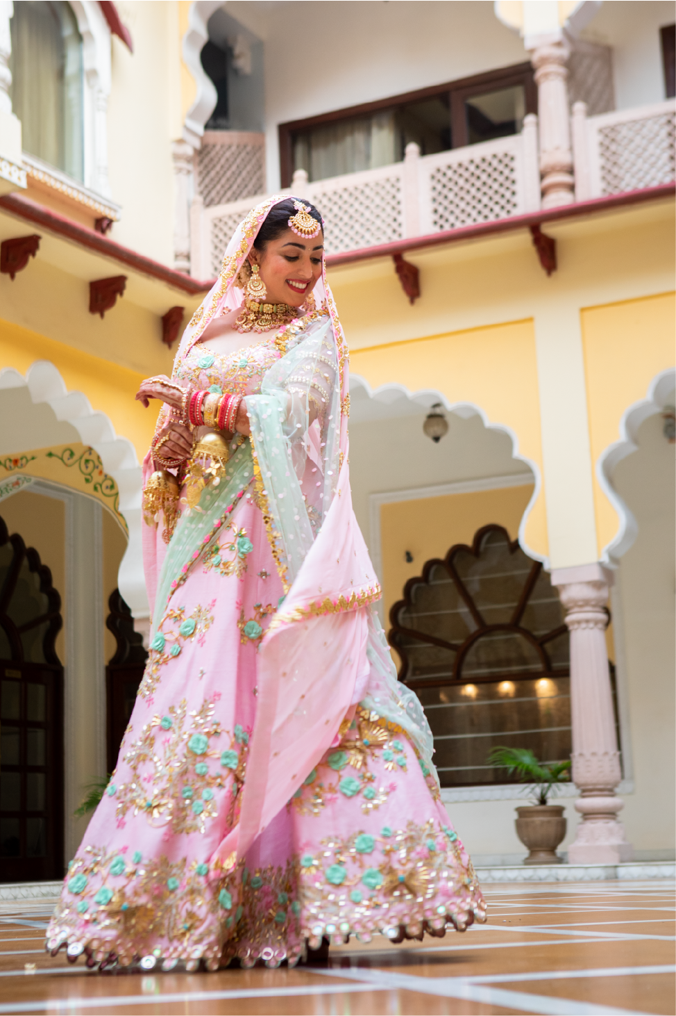 latest bridal dupatta draping