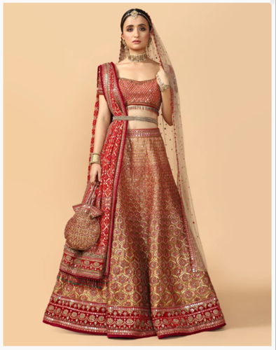 simple drape for bridal lehenga