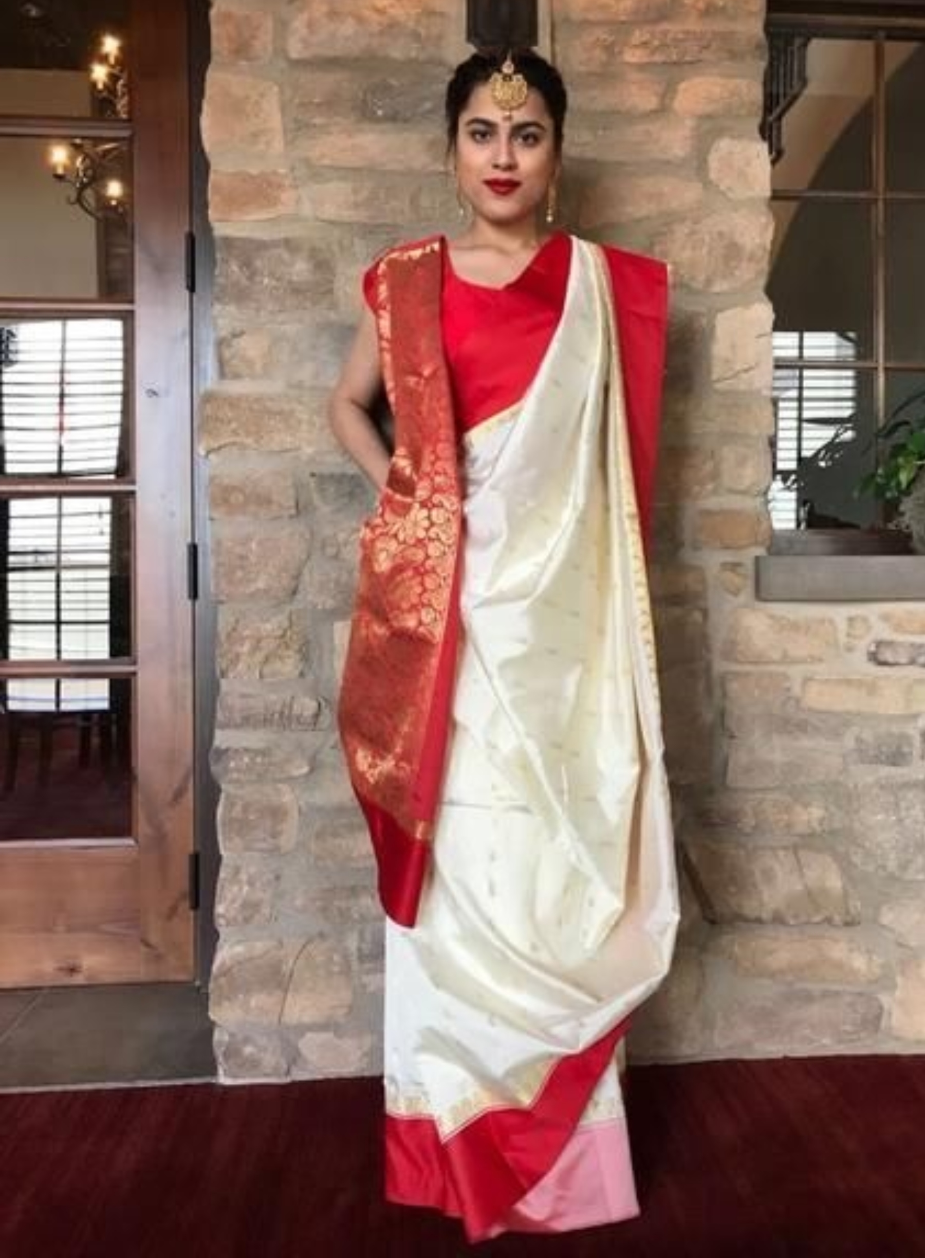 bengali saree drape