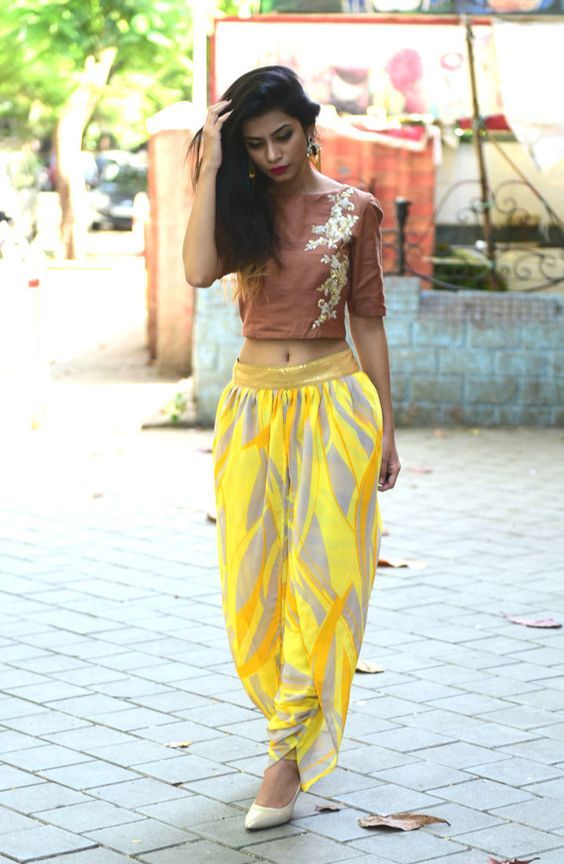 crop top and dhoti crop top and dhoti