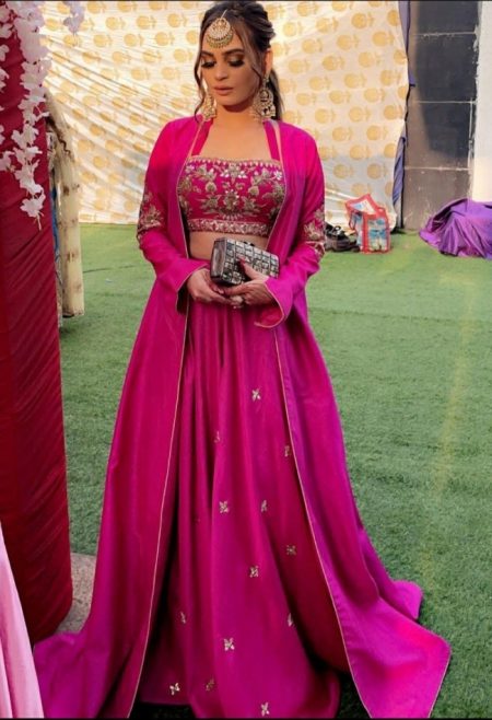 pink designer lehenag choli for wedding party
