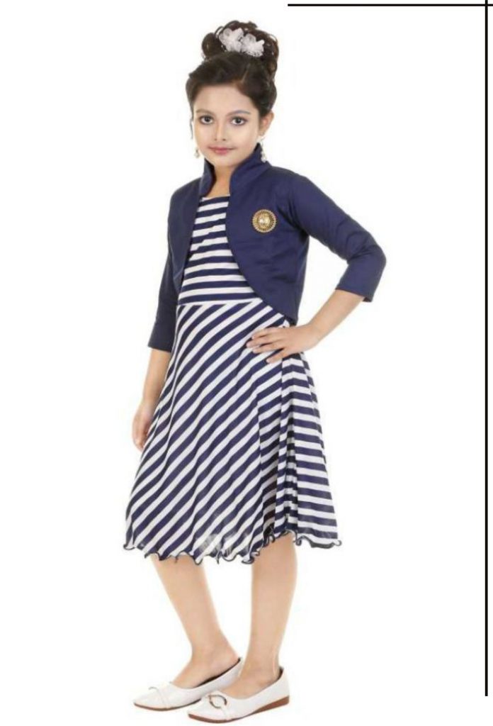 Girls Ethnic Wear Frock with Jacket