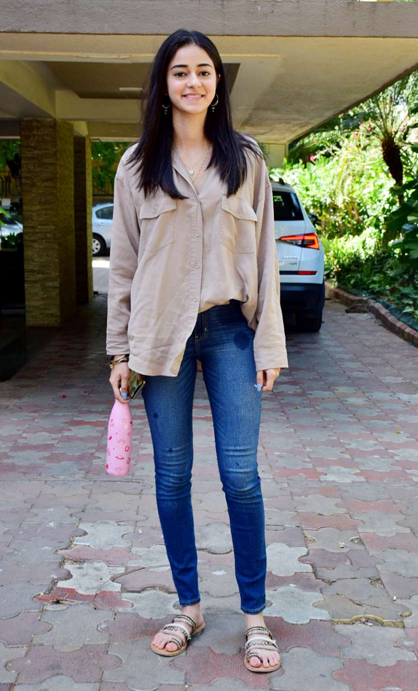 ananya pandey in cotton shirt