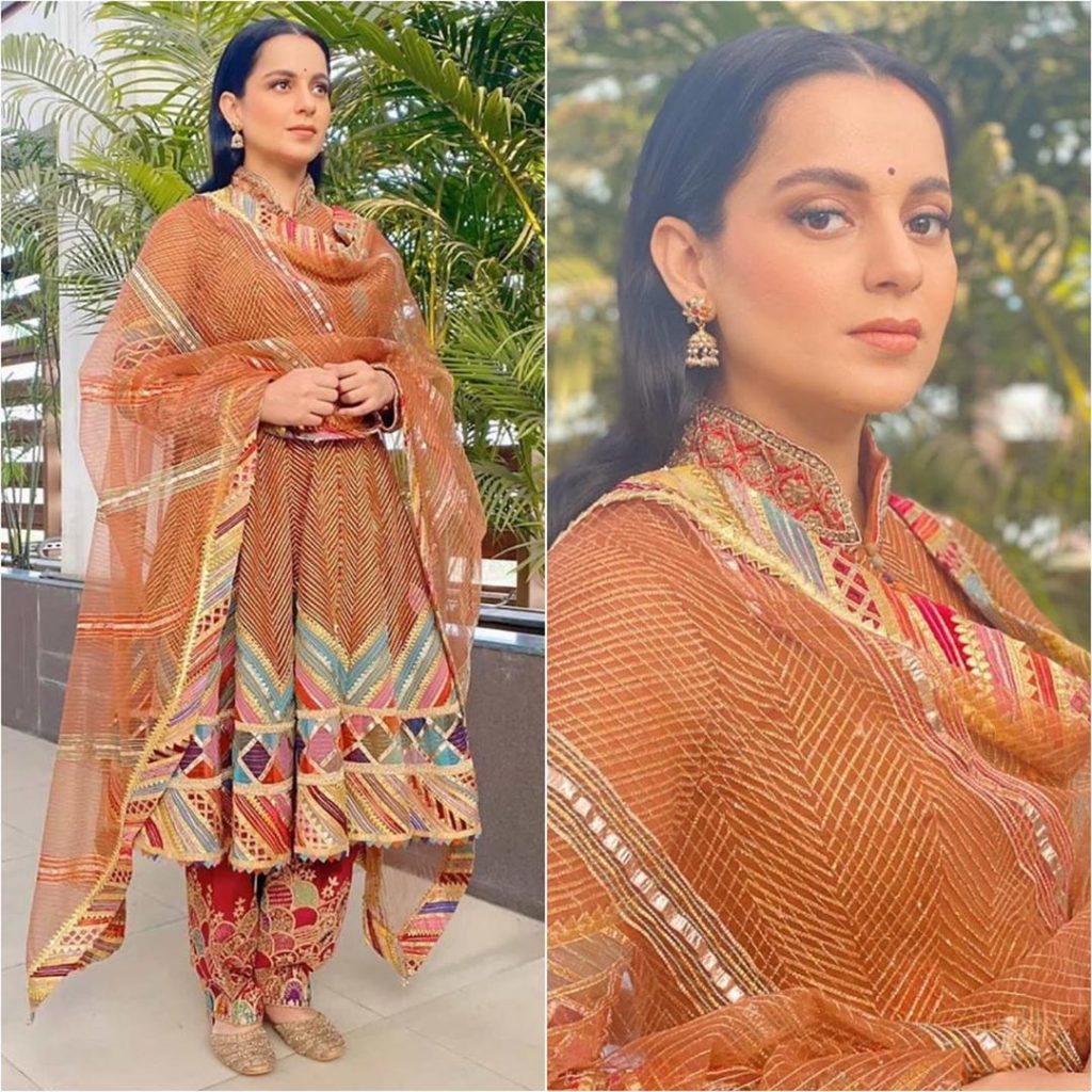 kangana ranaut orange suit