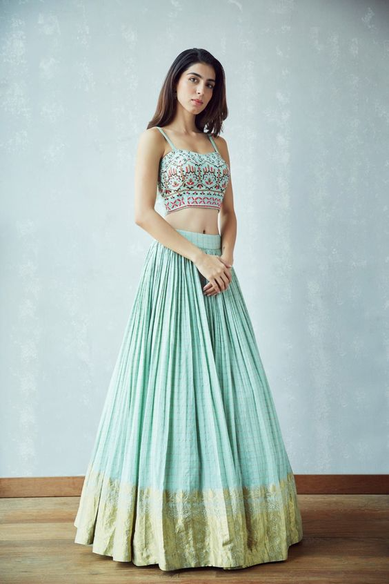 pastel blue lehenga choli