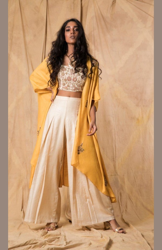 jacket style palazzo suit