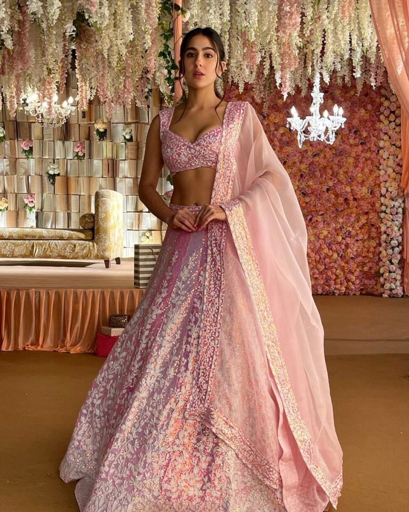 sara's pink lehenga