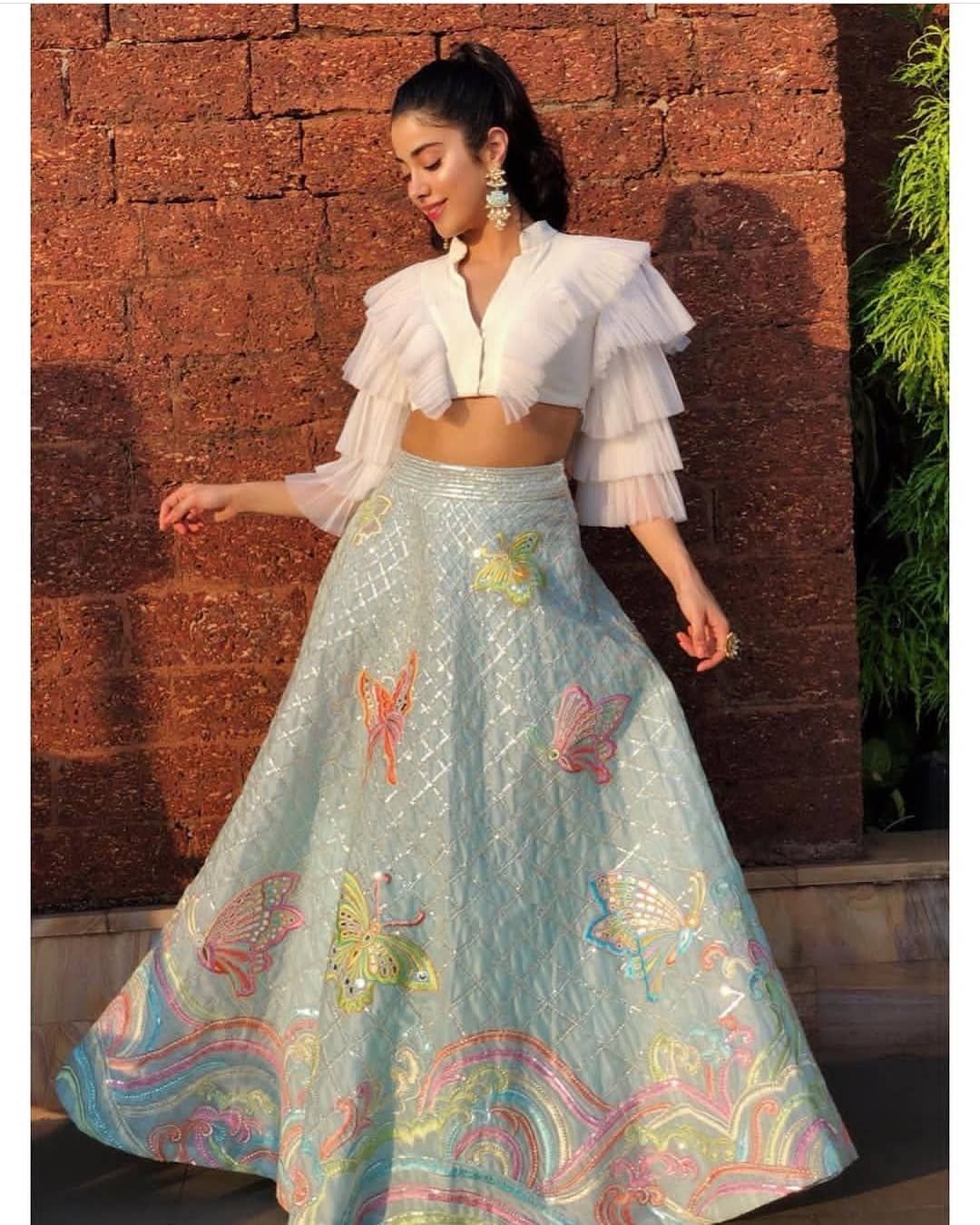 Janhvi Kapoor white lehenga choli