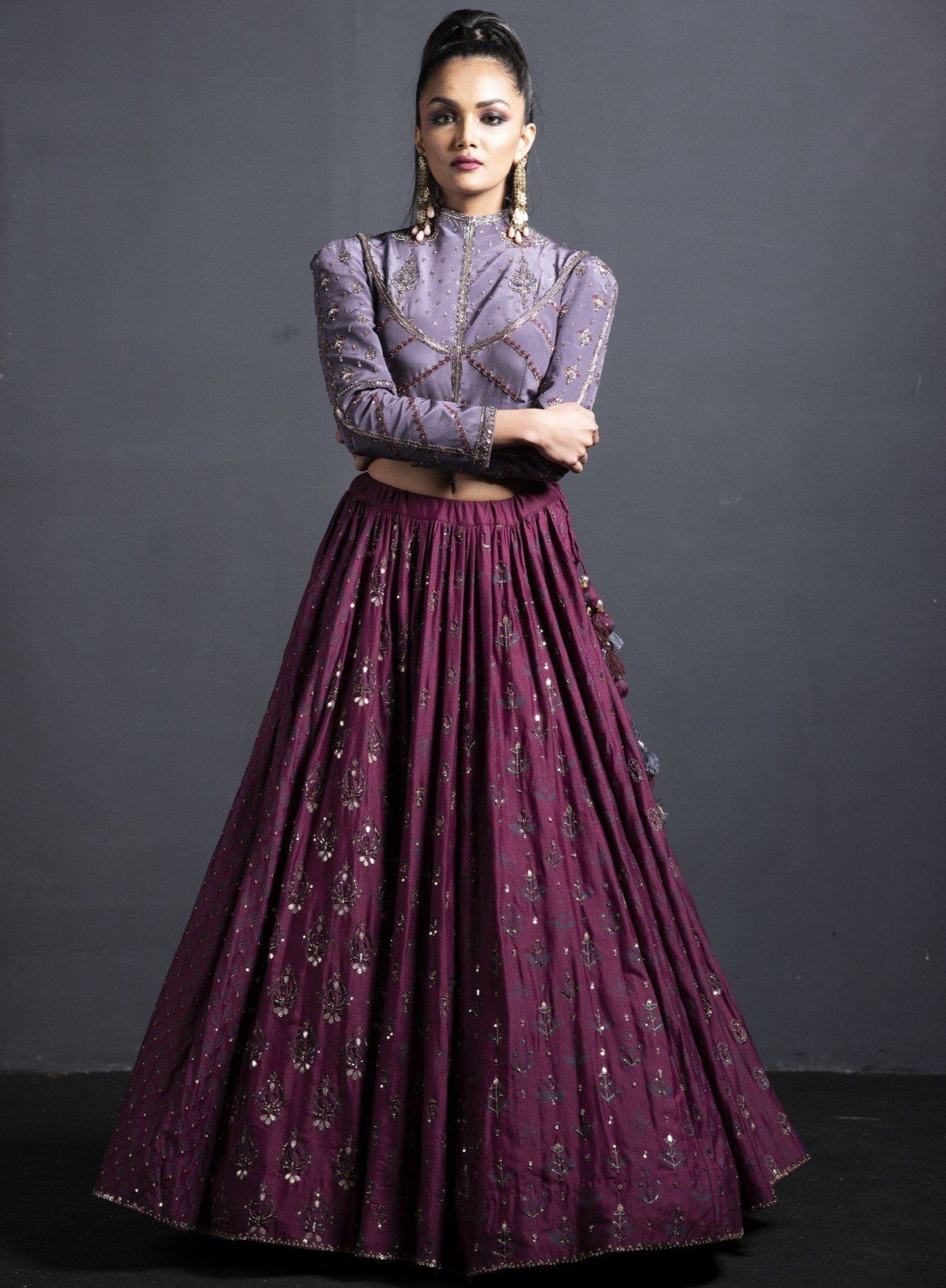 wine high neck crop top designs