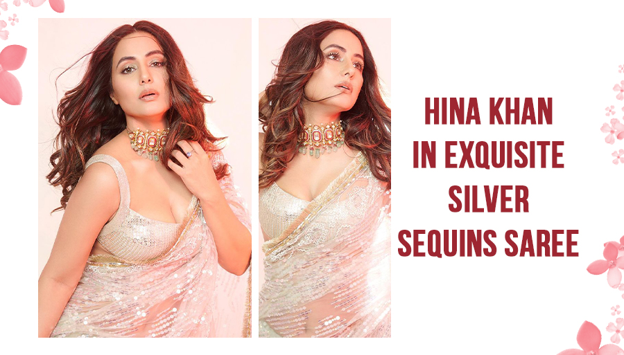 Hina Khan in Sequins Saree