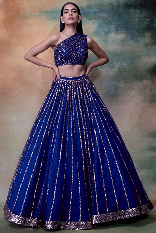 sequin work lehenga