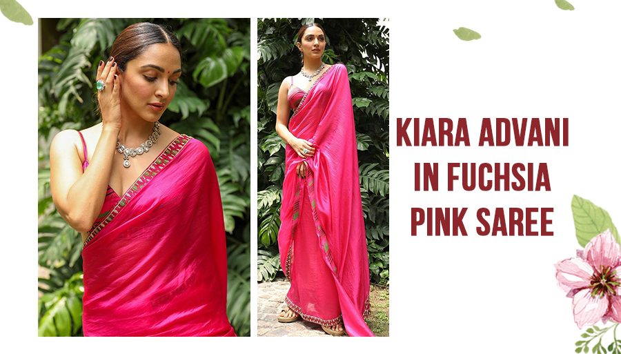 Kiara Advani in Fuchsia Pink Saree